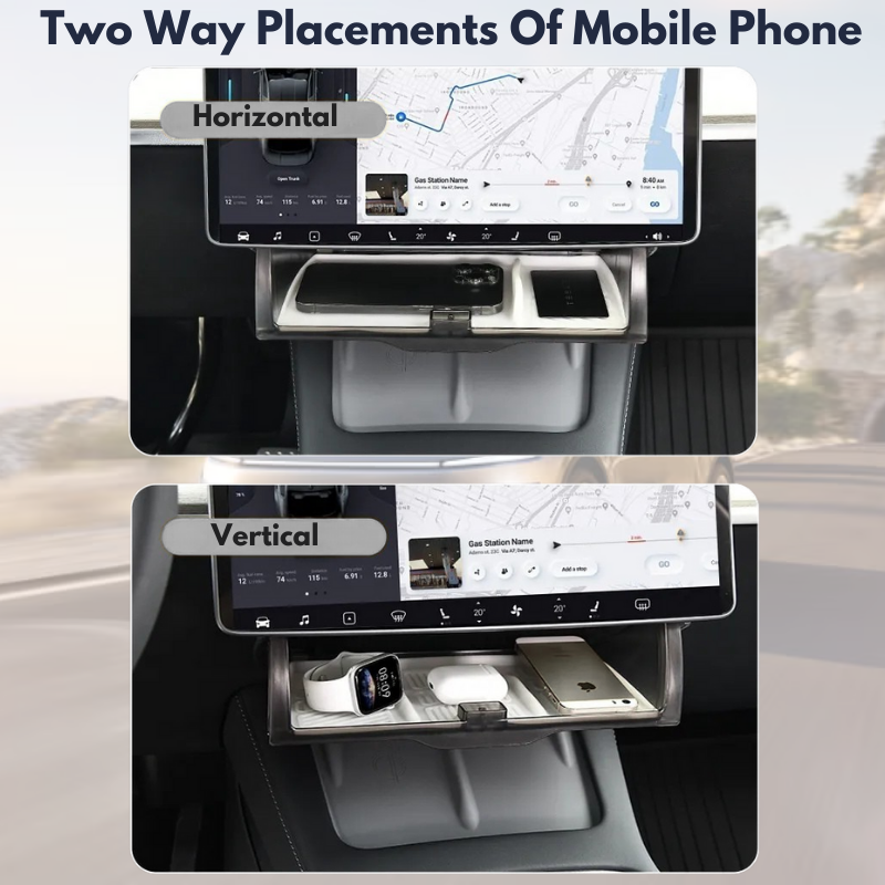 Under-Screen Storage Box for Tesla Model 3 (’17–’24), Model 3 Highland(24+), Model Y (’20–’24), Model Y Juniper (25+)