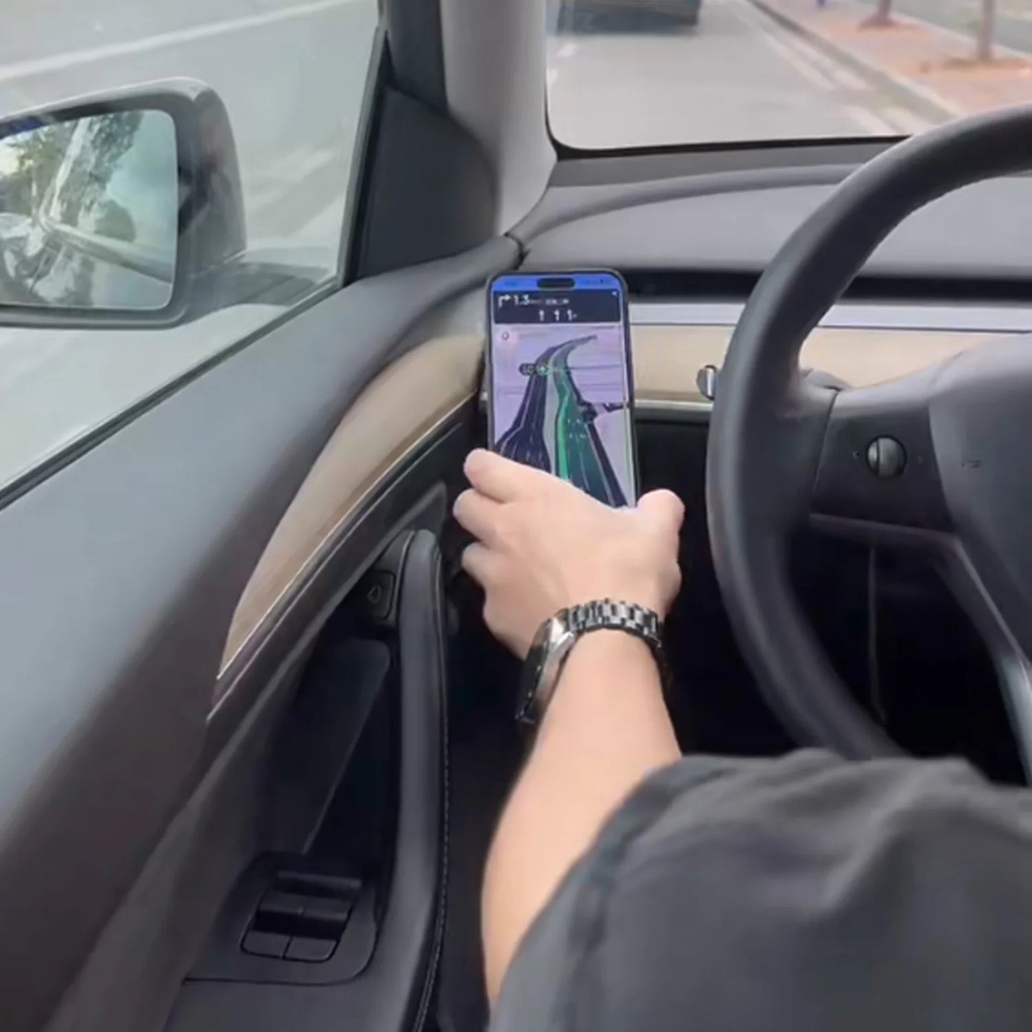 Tesla Door Handle Mobile Phone Holder Metal Mount