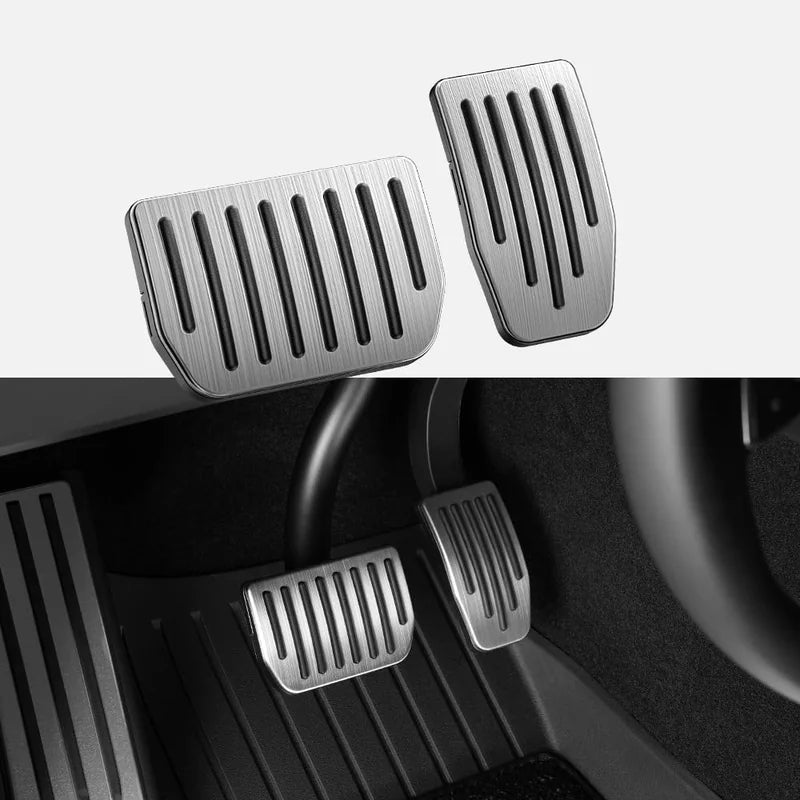 Brushed stainless steel brake and accelerator pedal covers for Tesla Model 3 and Model Y