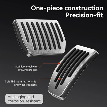 One-piece stainless steel pedal cover with TPE anti-slip strips