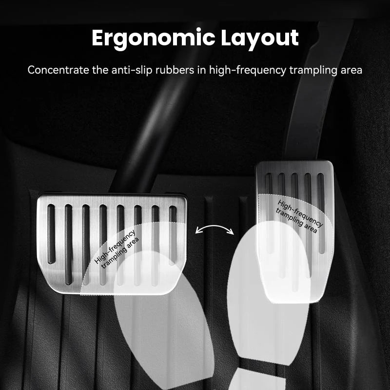 Ergonomic layout of anti-slip strips where the foot presses most