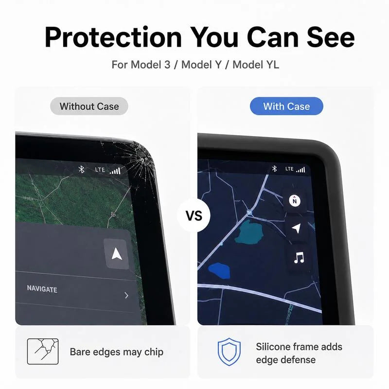 Screen without case vs with black silicone case