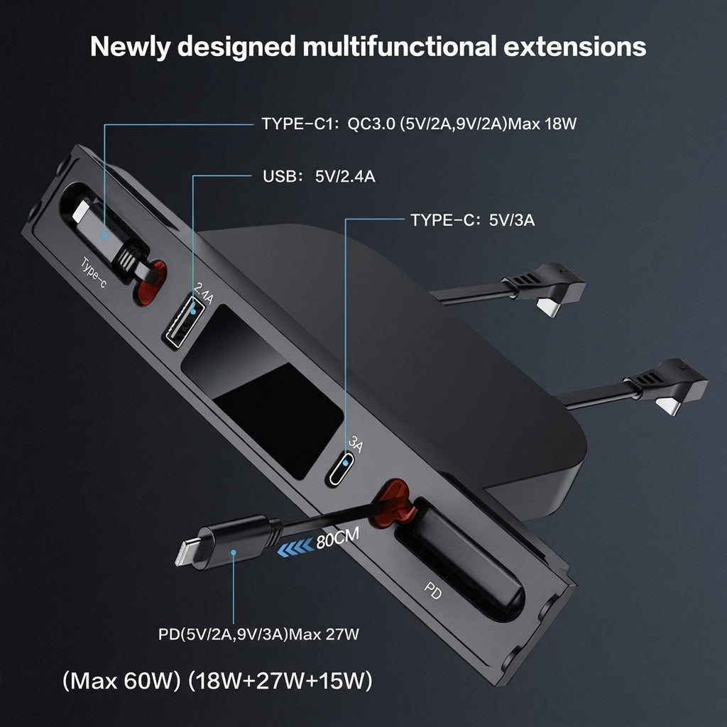 4-in-1 Retractable USB Hub