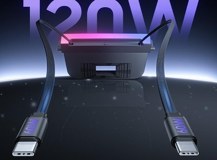 120W total USB-C fast charging, dual retractable cables