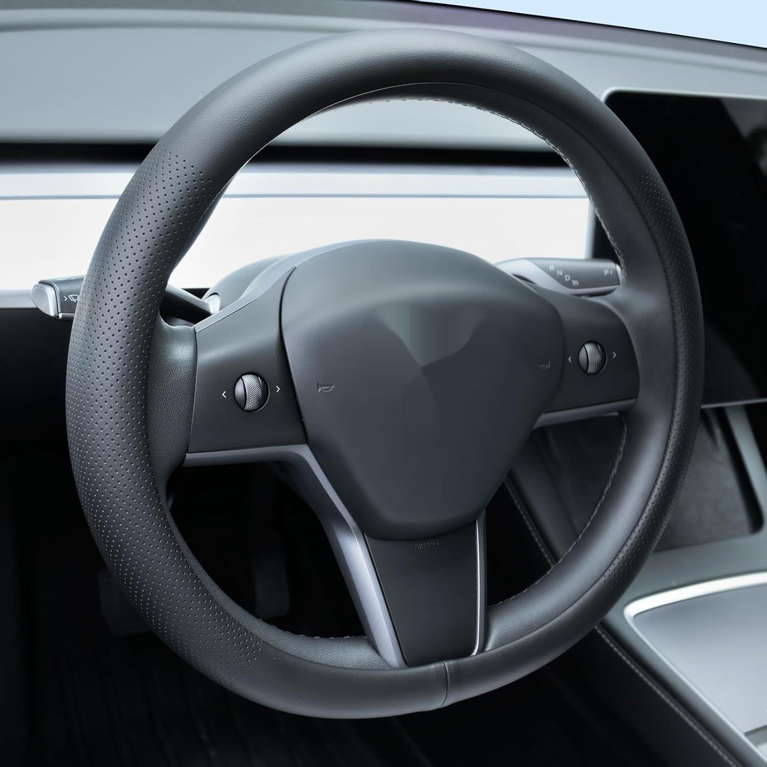 Black steering wheel cover